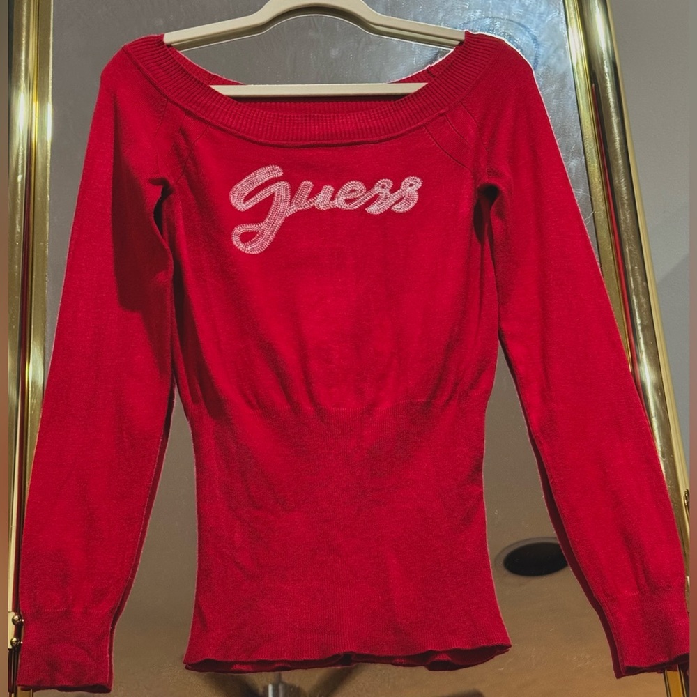 Guess Red Knit Sweater
